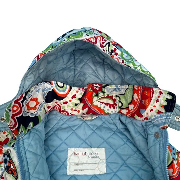 Hanna Andersson SIZE 120 6 7 Paisley White Blue Red Yellow Jacket Coat - Picture 2 of 12